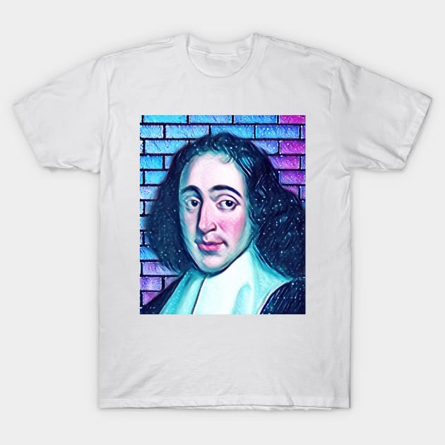 Baruch Spinoza Snowy Portrait | Baruch Spinoza Artwork 12 T-Shirt by JustLit